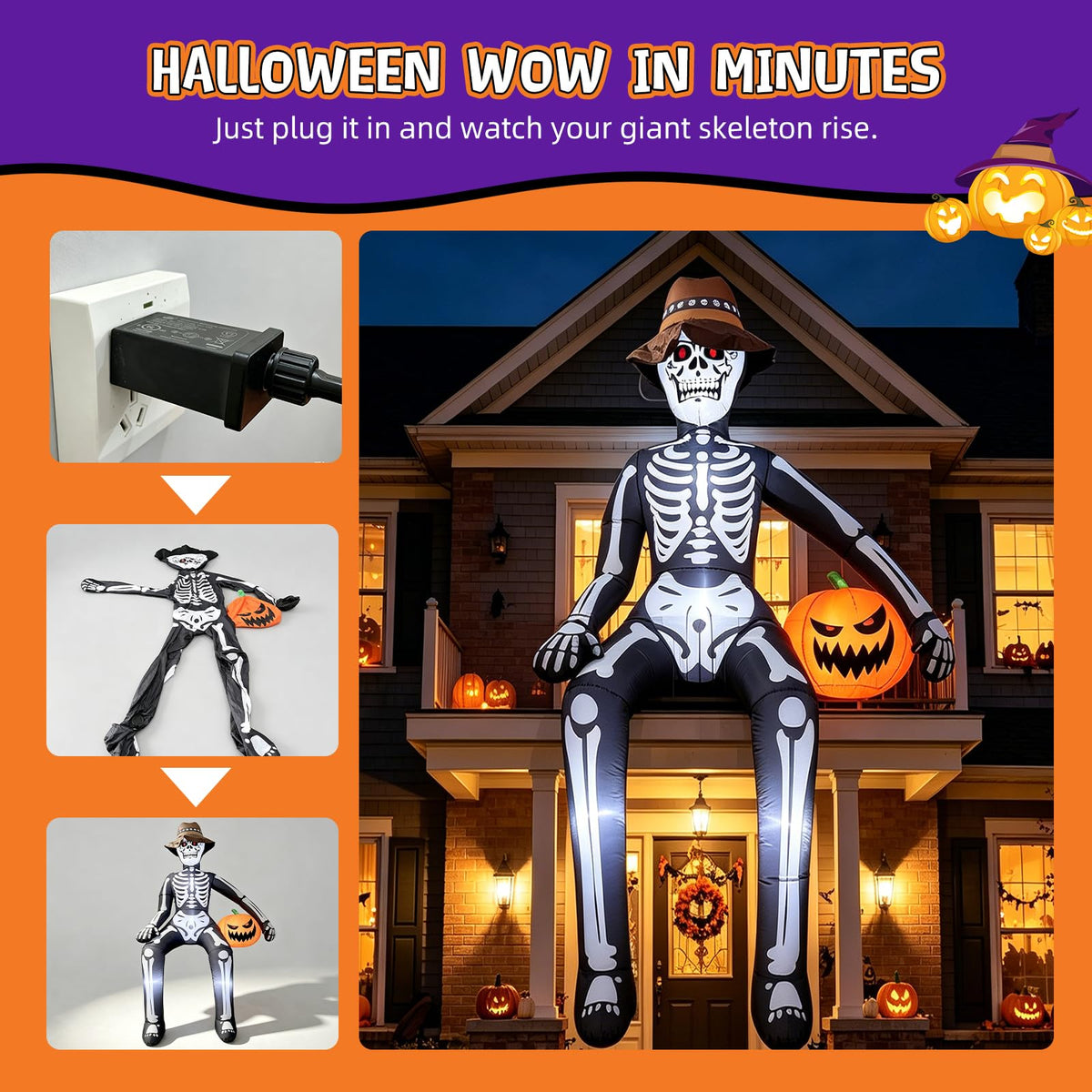 10FT Halloween Inflatable Skeleton S35394