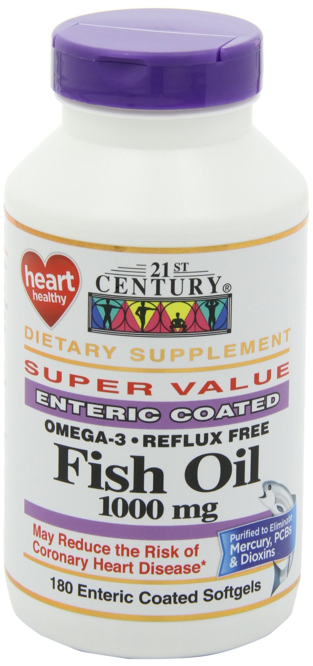 Fish Oil 1000 mg Enteric Coated Softgels 180-Count Pack of 2 U5848