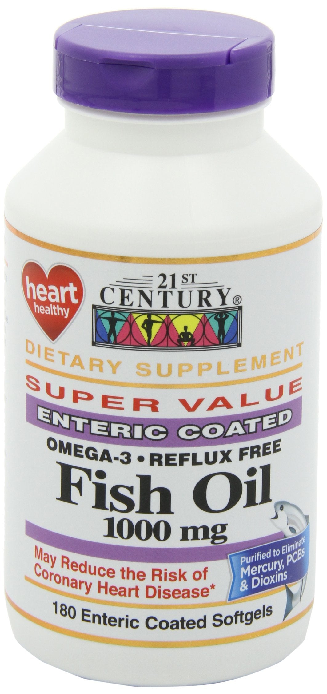 Fish Oil 1000 mg Enteric Coated Softgels 180-Count Pack of 2 U5848