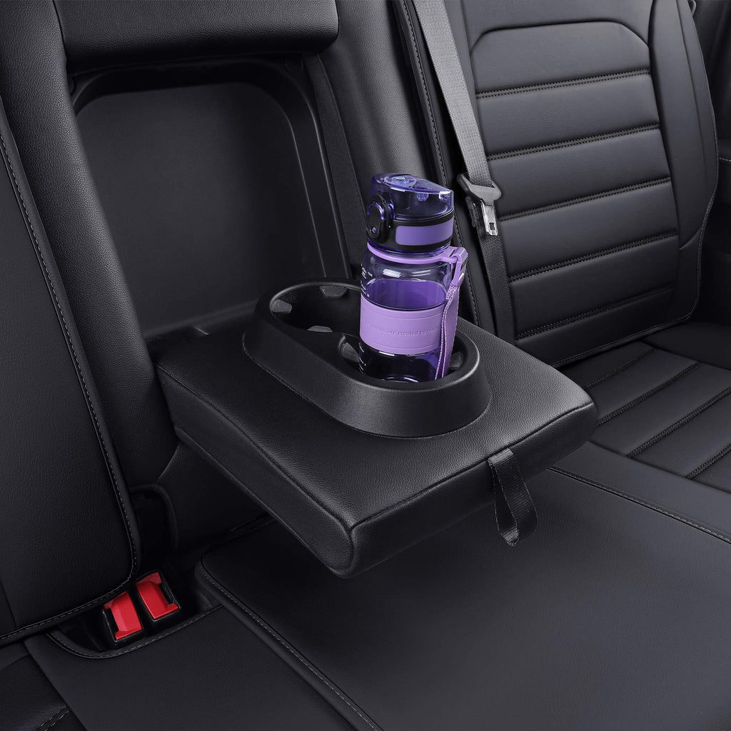 Black Faux Leather Full Set Seat Covers B8397