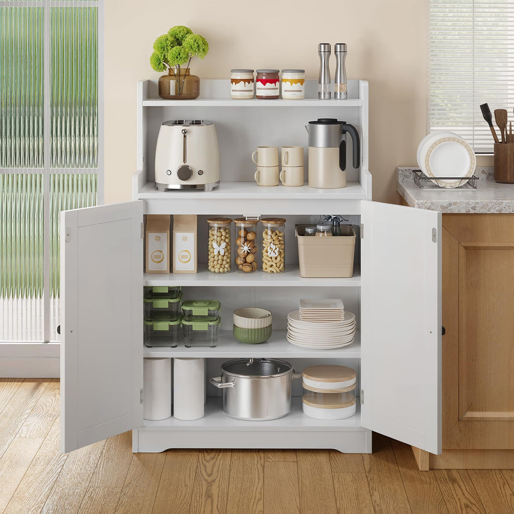White Bathroom Storage Cabinet with 2 Adjustable Shelves A5116