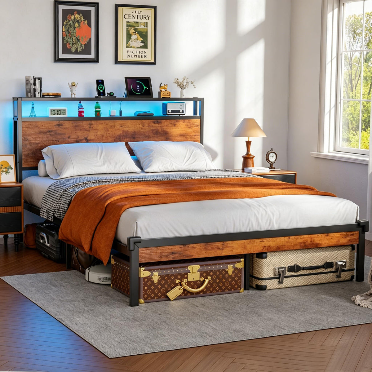 Full Size Bed Frame with Headboard X74301