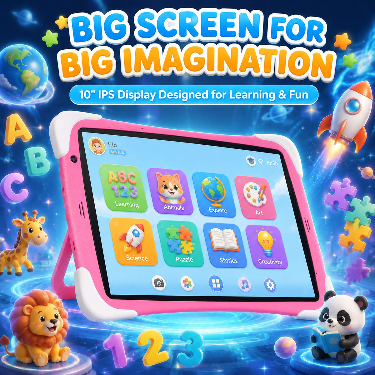 Kids Tablet 10Inch Android with Shockproof Case A1662