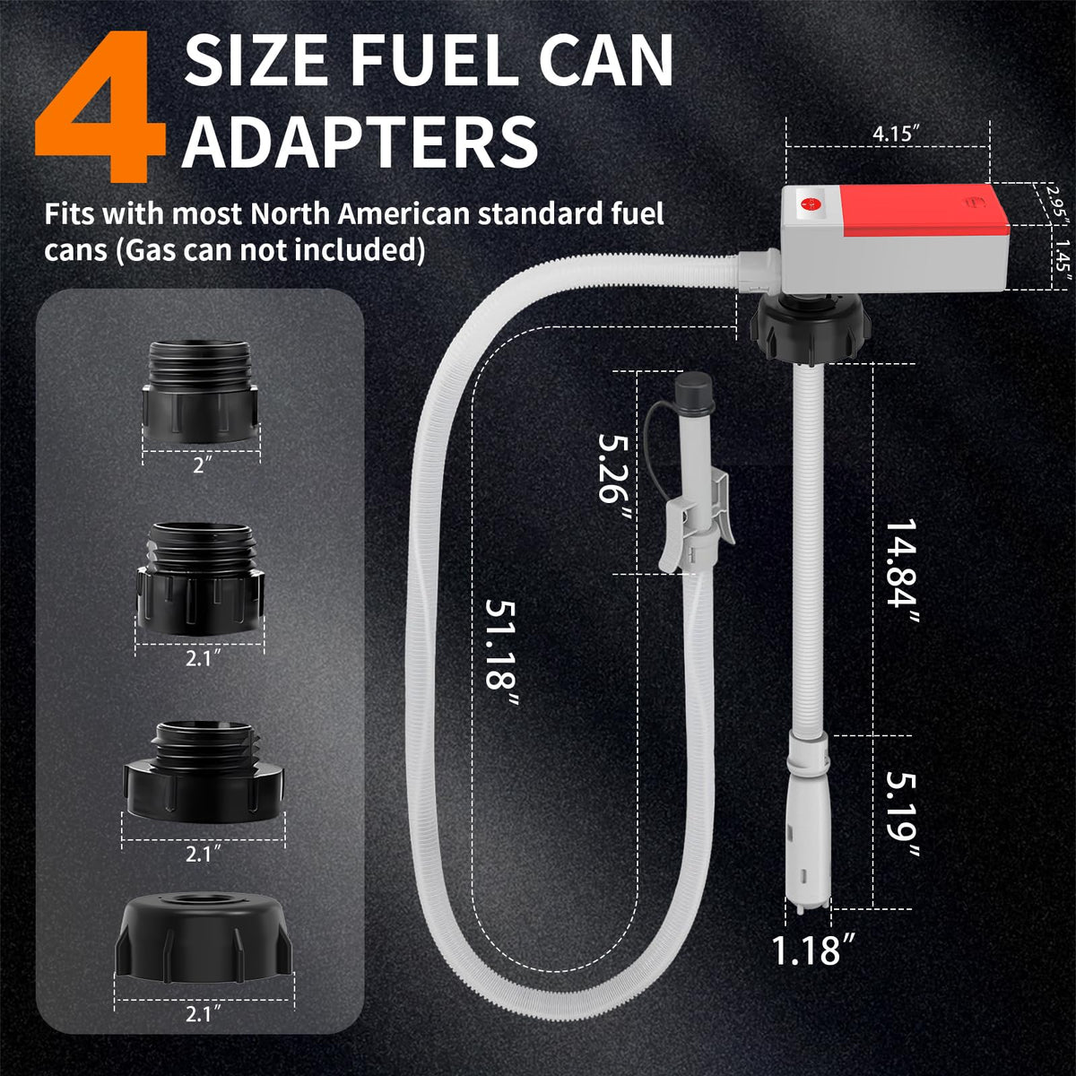 Portable Automatic Fuel Transfer Pump with Auto Stop Sensor and Hose V907