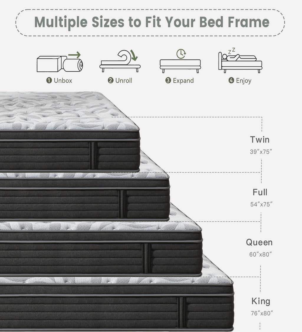 12 Inch Medium Firm Hybrid Mattress S9362