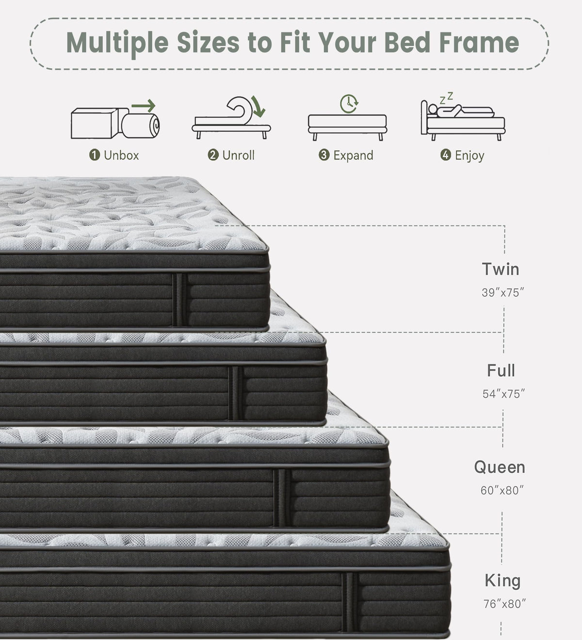12 Inch Medium Firm Hybrid Mattress S9362