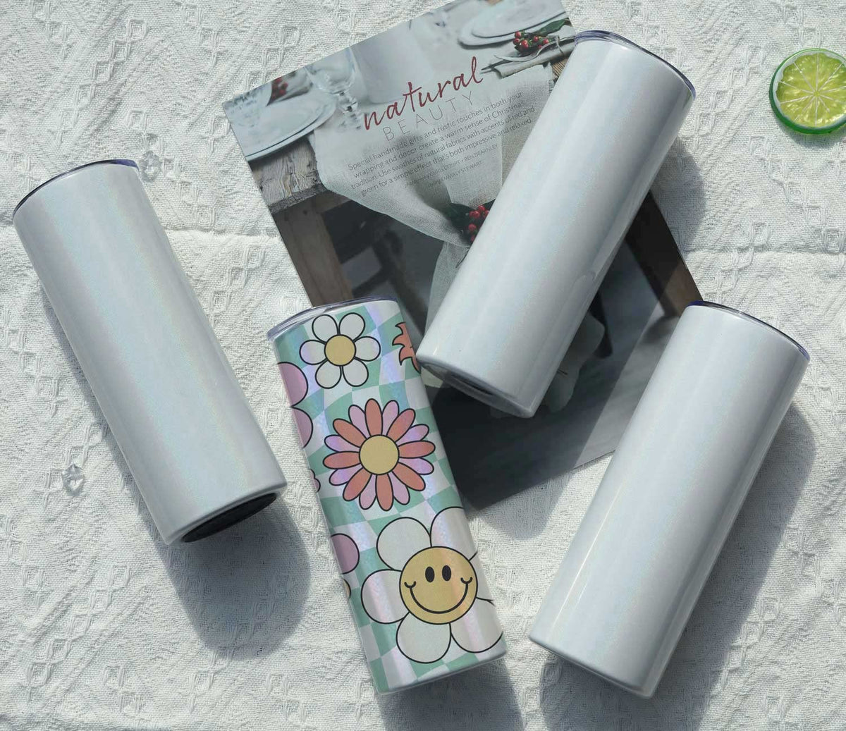 20 Oz 8 Pack Stainless Steel Glitter Sublimation Tumblers M21342