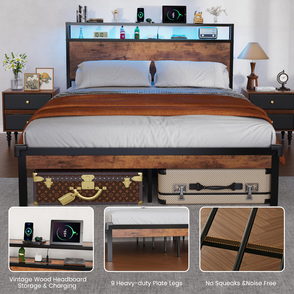 Full Size Bed Frame with Headboard X74301