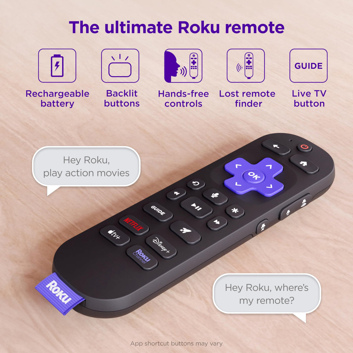 Rechargeable TV Remote Control with Voice Controls H82571