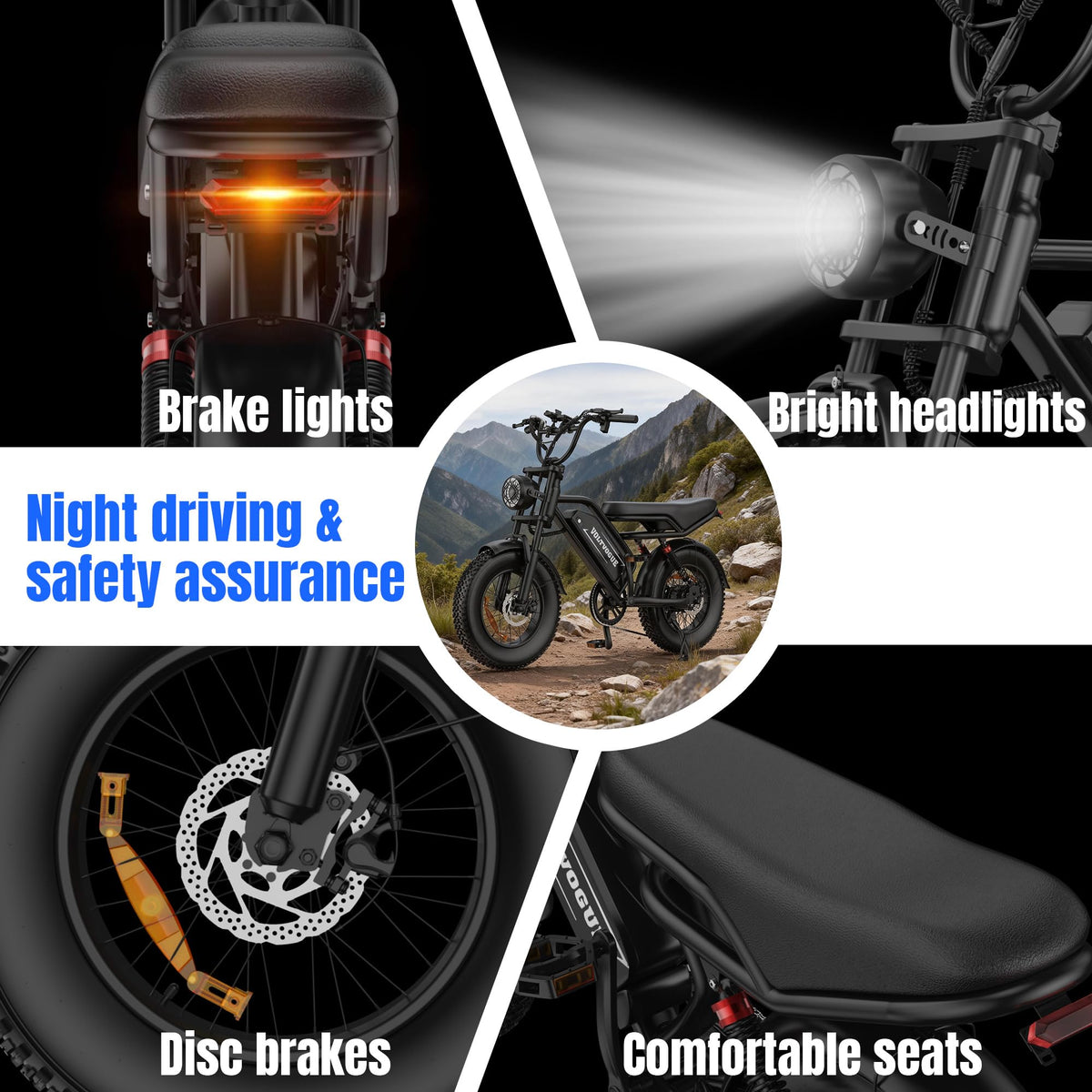 1500W Peak Motor Full Suspension Electric eBike C386