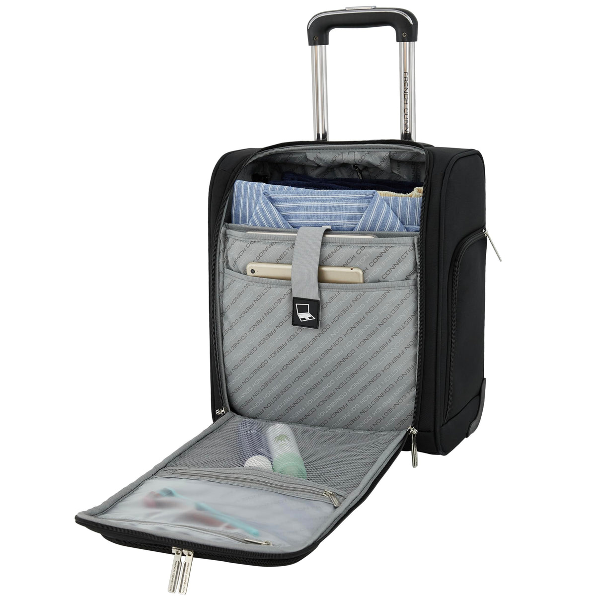 16" Underseat Carry-On Luggage with USB/USB-C Ports, Black C997102