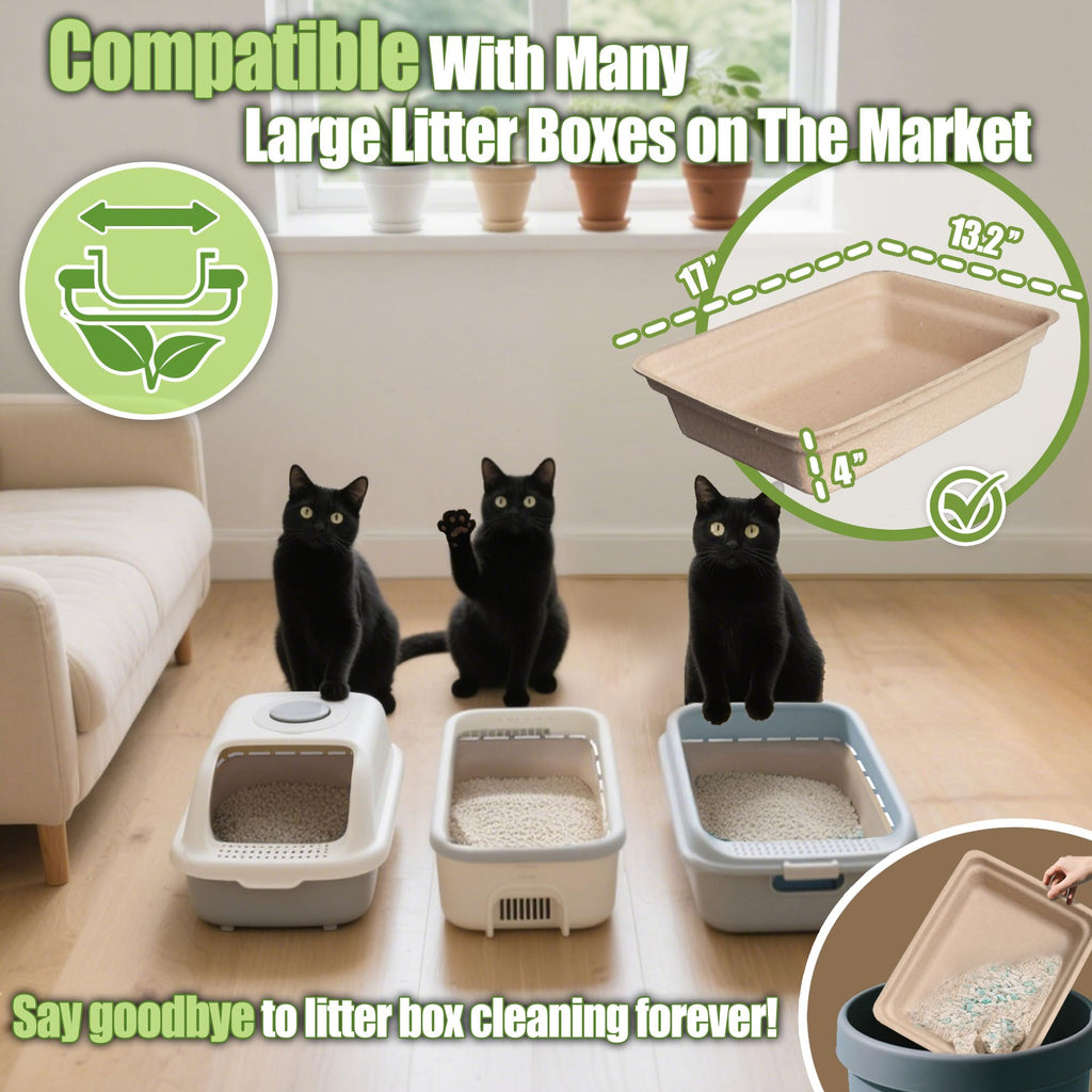 Disposable Litter Box for Cats Large 2/4/6/8-Pack 17.5X 13.5in Leak-Proof S280