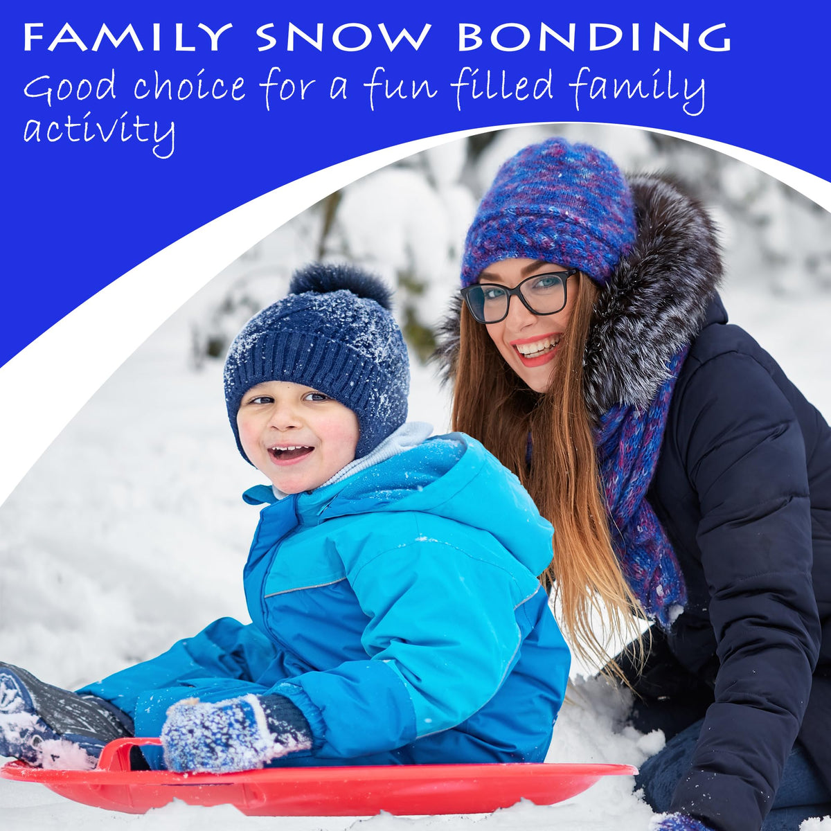 Heavy-Duty Cold Resistant Plastic Snow Sled with Handles L406