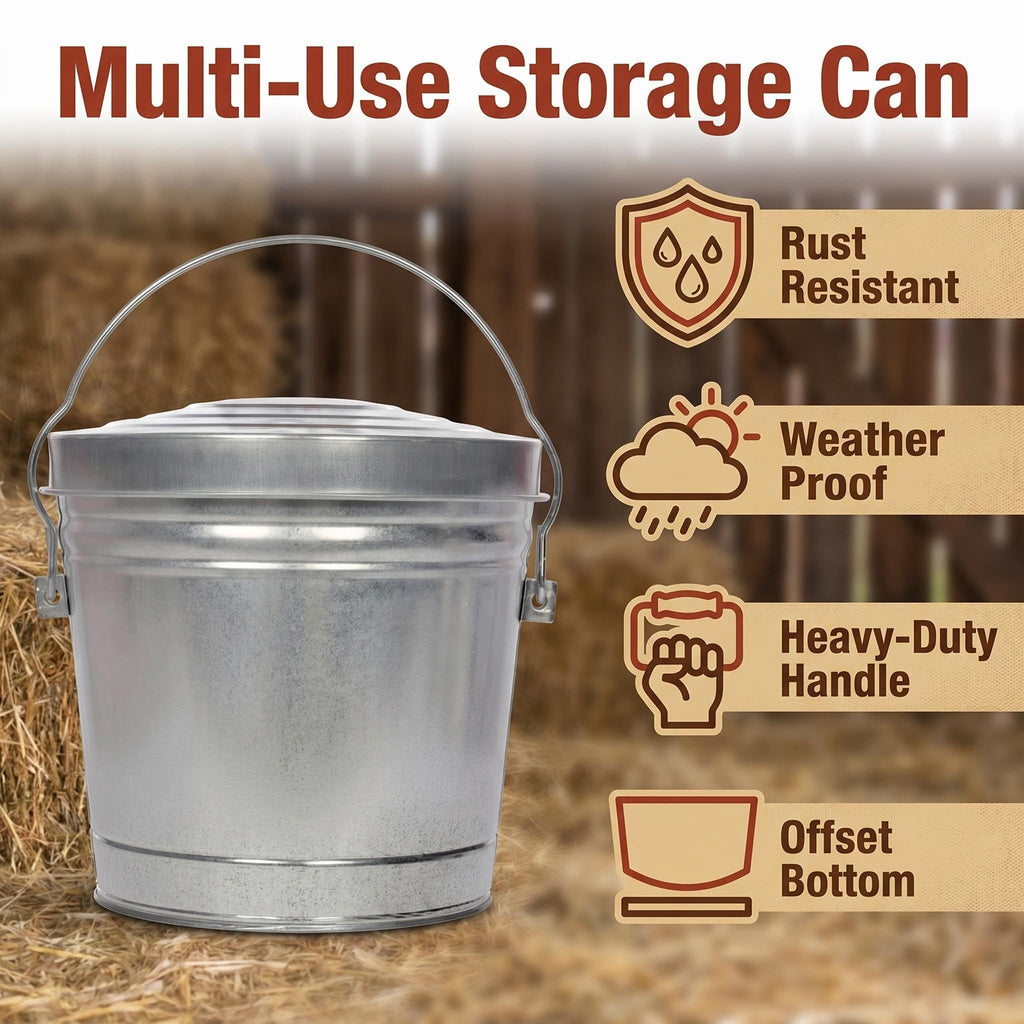 6 Gallon Galvanized Steel Locking Lid Storage Can R221863