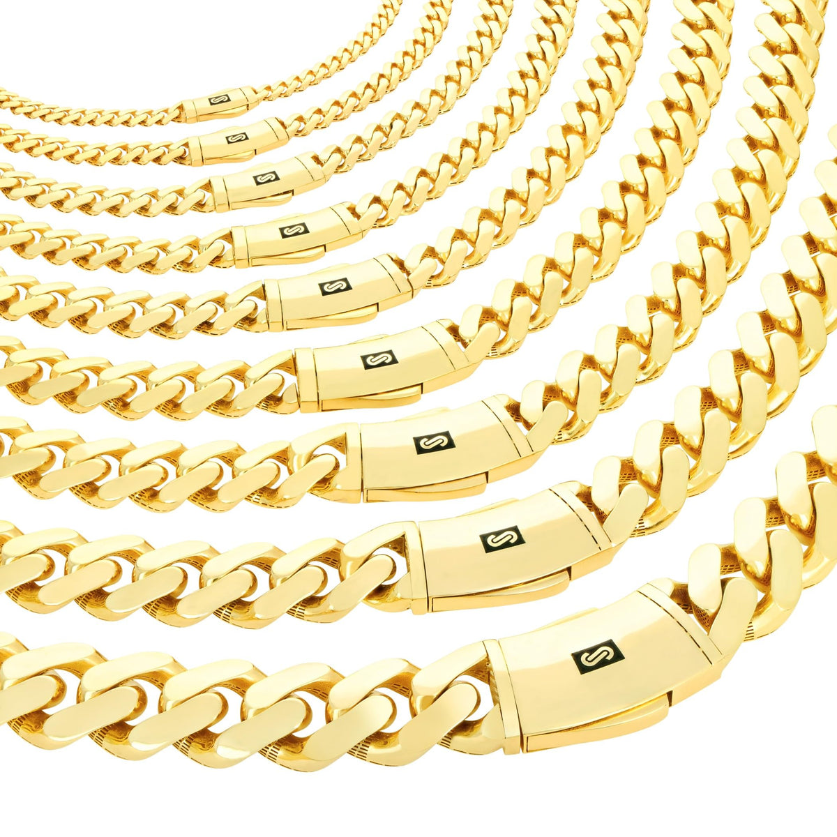 14k Yellow Gold Cuban Link Chain Necklace J272