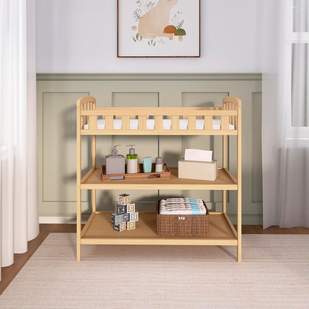 Compact Portable Pinewood Changing Table with Safety Rails W489