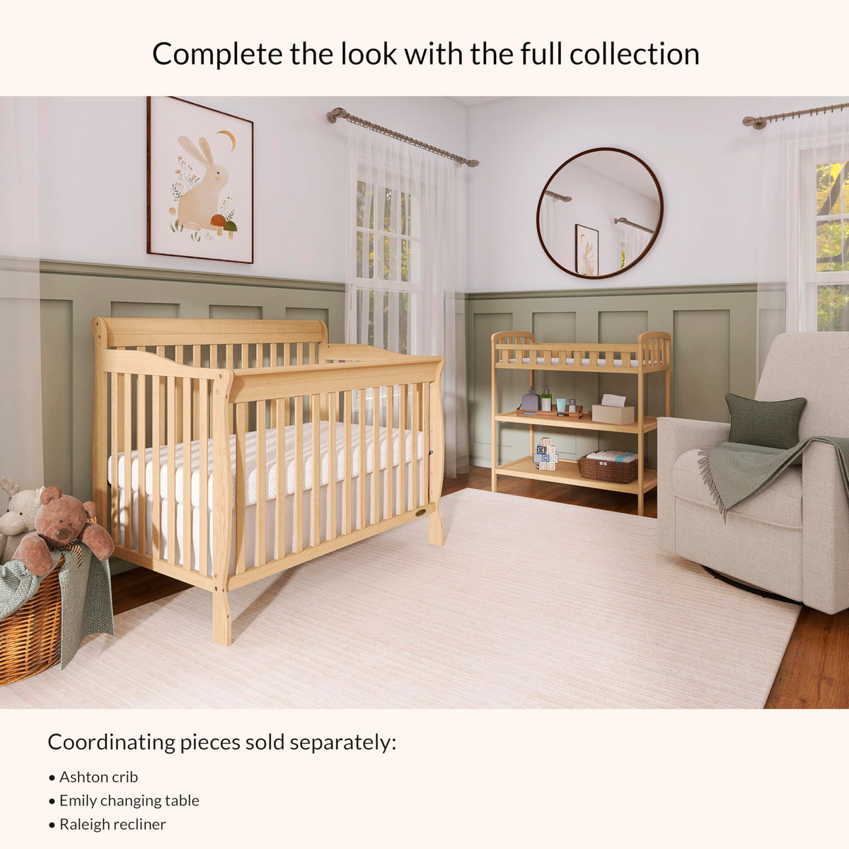 Compact Portable Pinewood Changing Table with Safety Rails W489