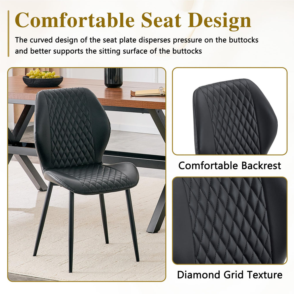Set of 4 Black Upholstered Dining Chairs B356