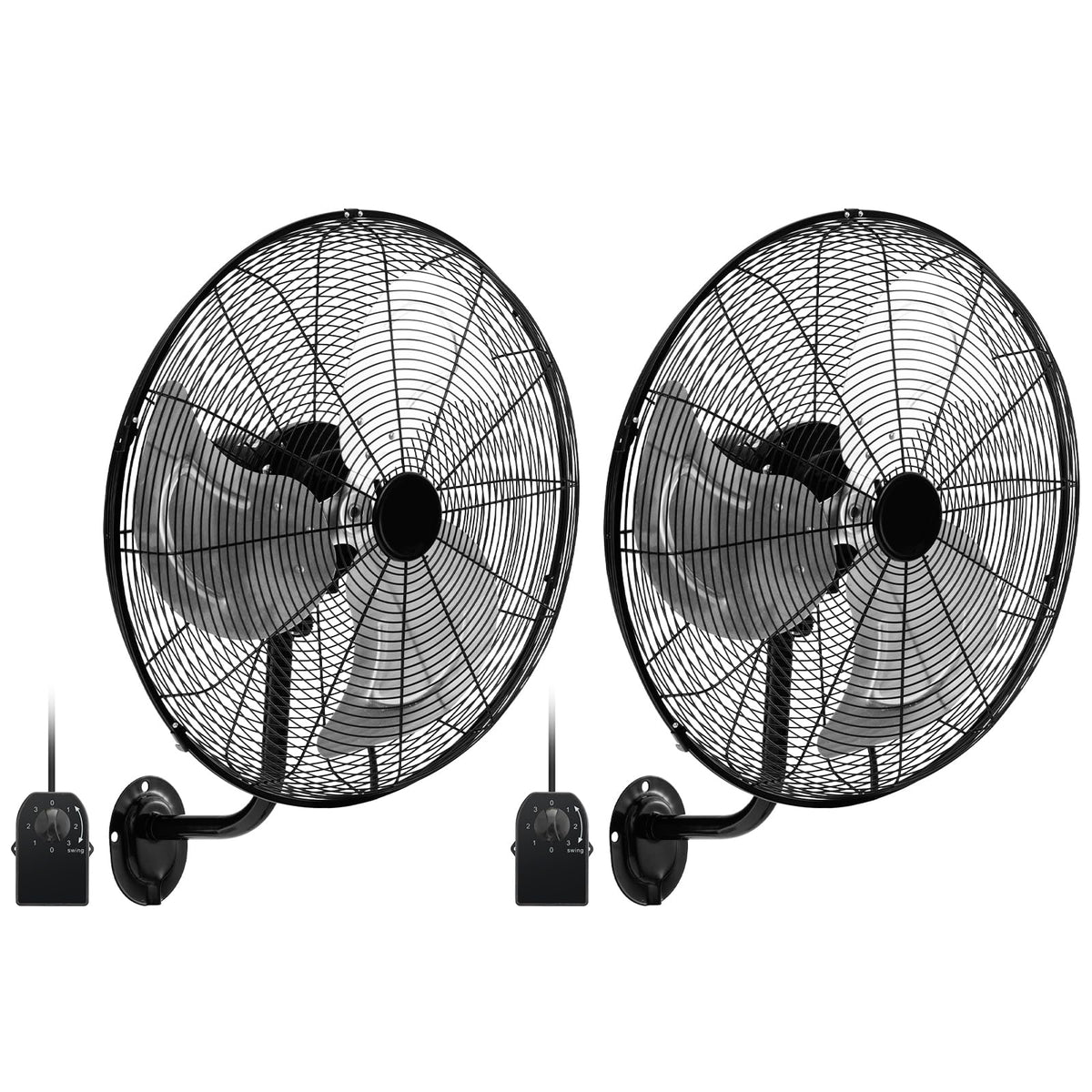 20 Inch 3-Speed Oscillating Metal Wall Fan N83350