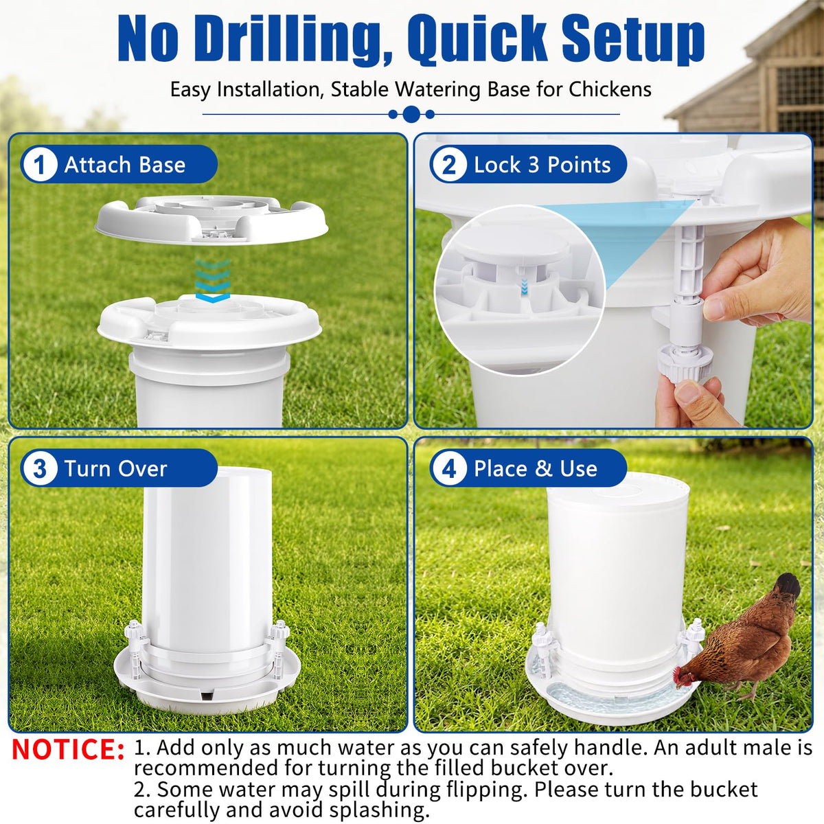 Chicken Waterer for 5 Gallon Bucket T8848