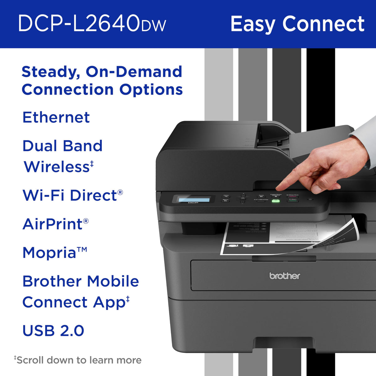Wireless Compact Monochrome Multi-Function Printer O874