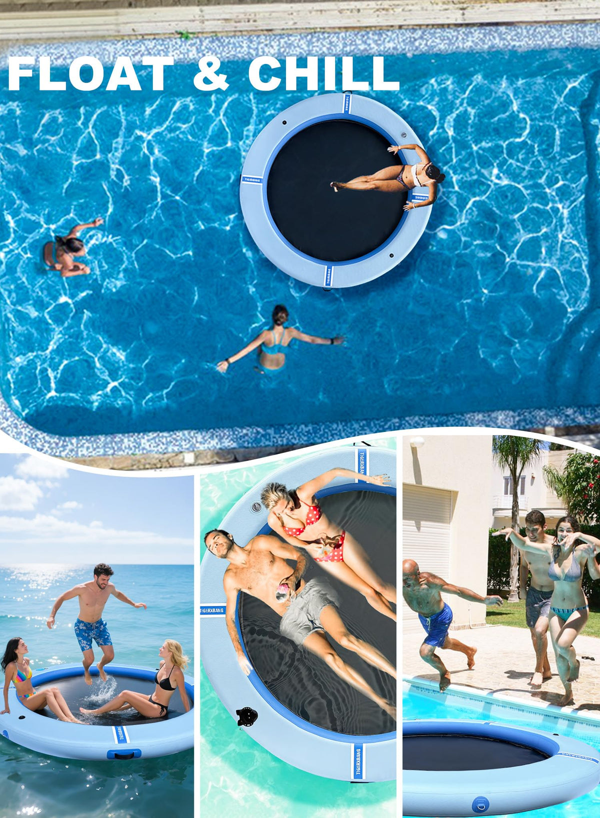 Inflatable Water Hammock with Cup Holder J569