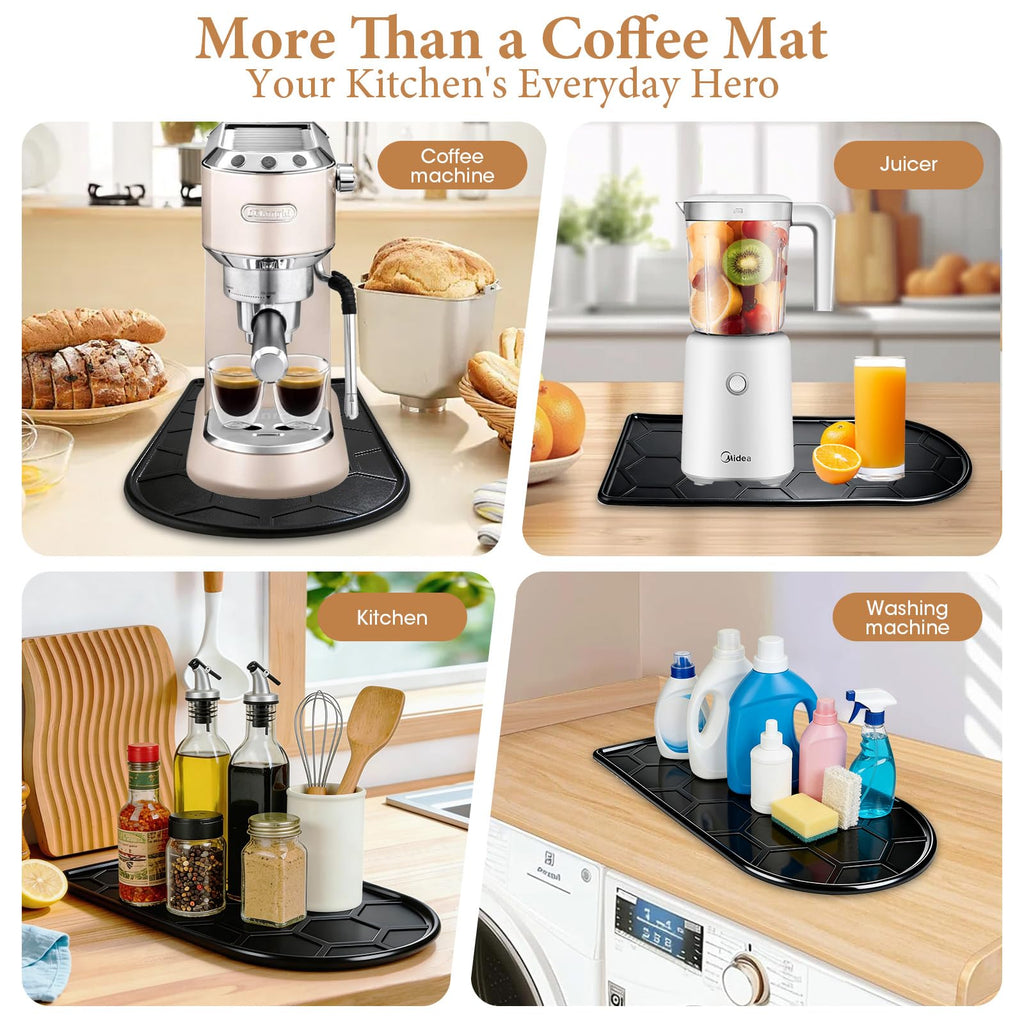 Silicone Coffee Mat 16.1"x8.1" Black B8515