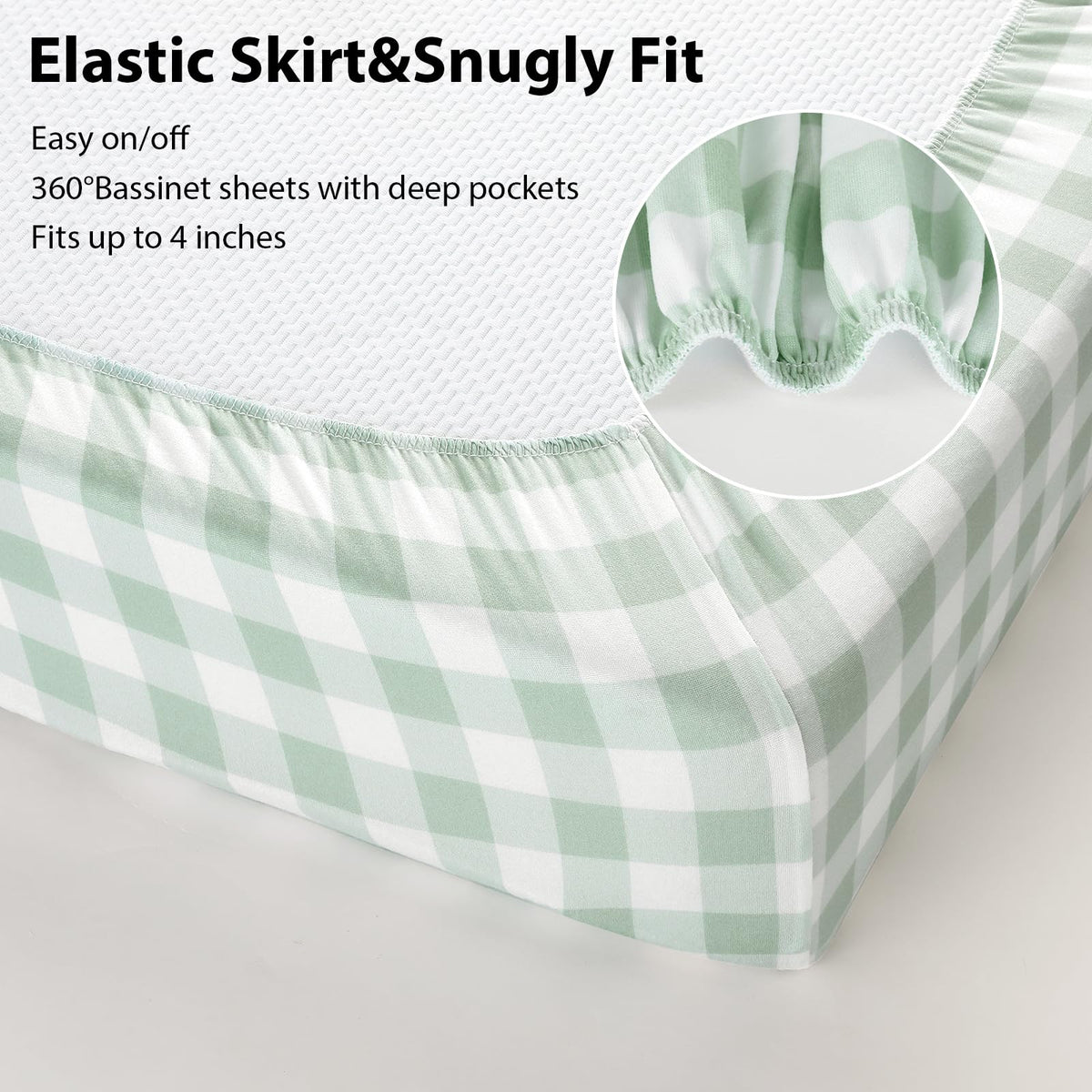 Fitted Bassinet Sheets 33”x20” 3-Pack E93282
