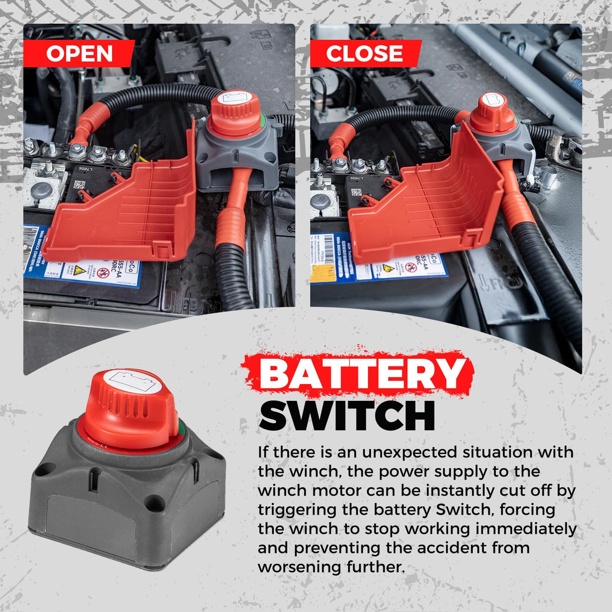 20000lb 12V Heavy Duty Waterproof Electric Synthetic Rope Winch E19405