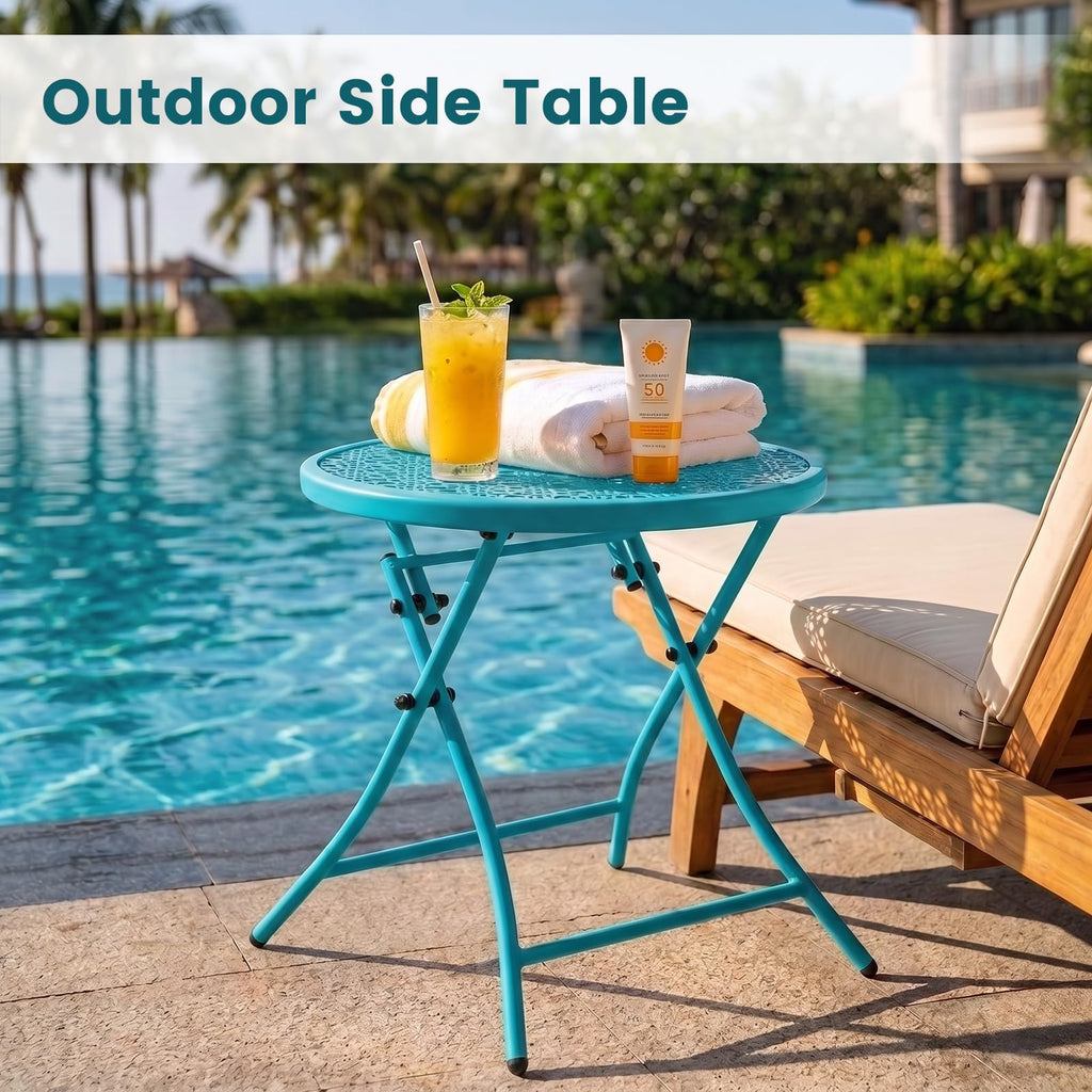 Folding Outdoor Side Table with Cutouts B6660