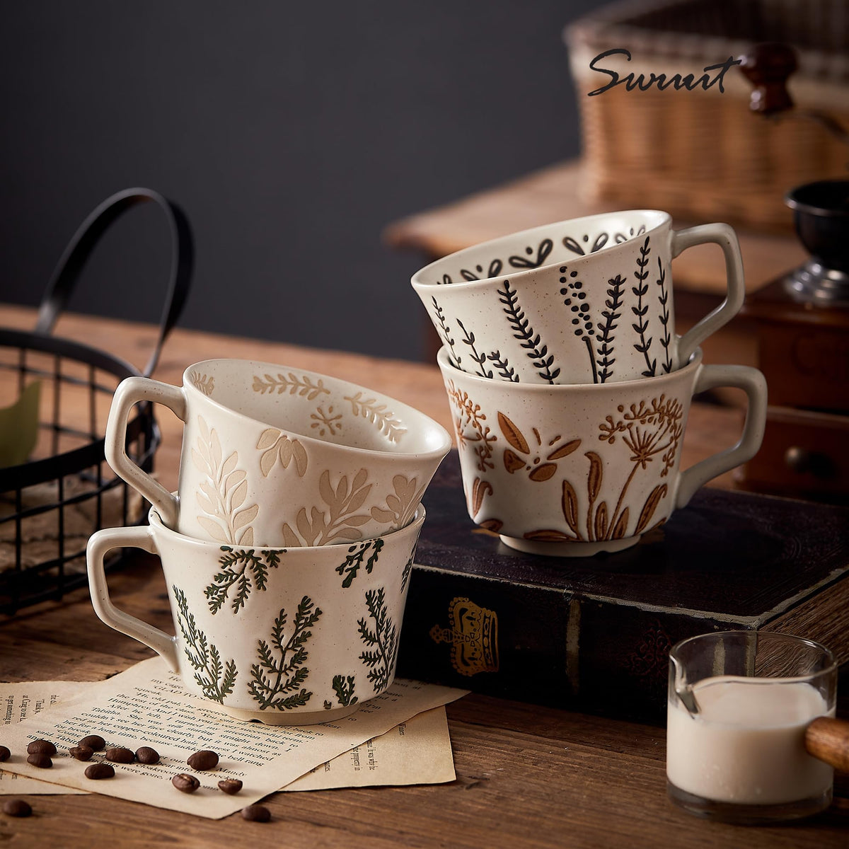 12 oz Ceramic Coffee Mug Set of 4 U8700