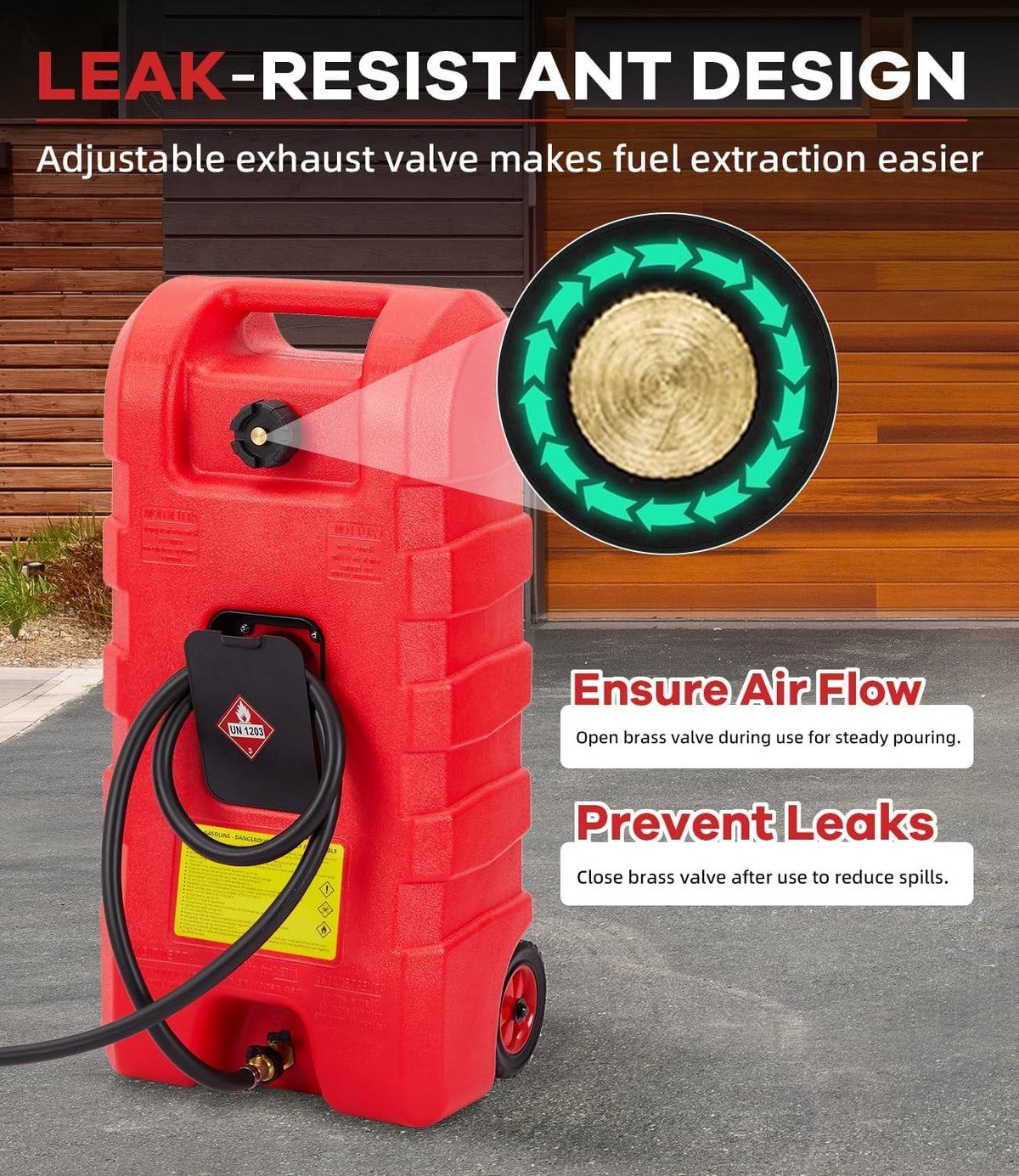 15 Gallon HDPE Portable Fuel Tank Caddy with Wheels S20417