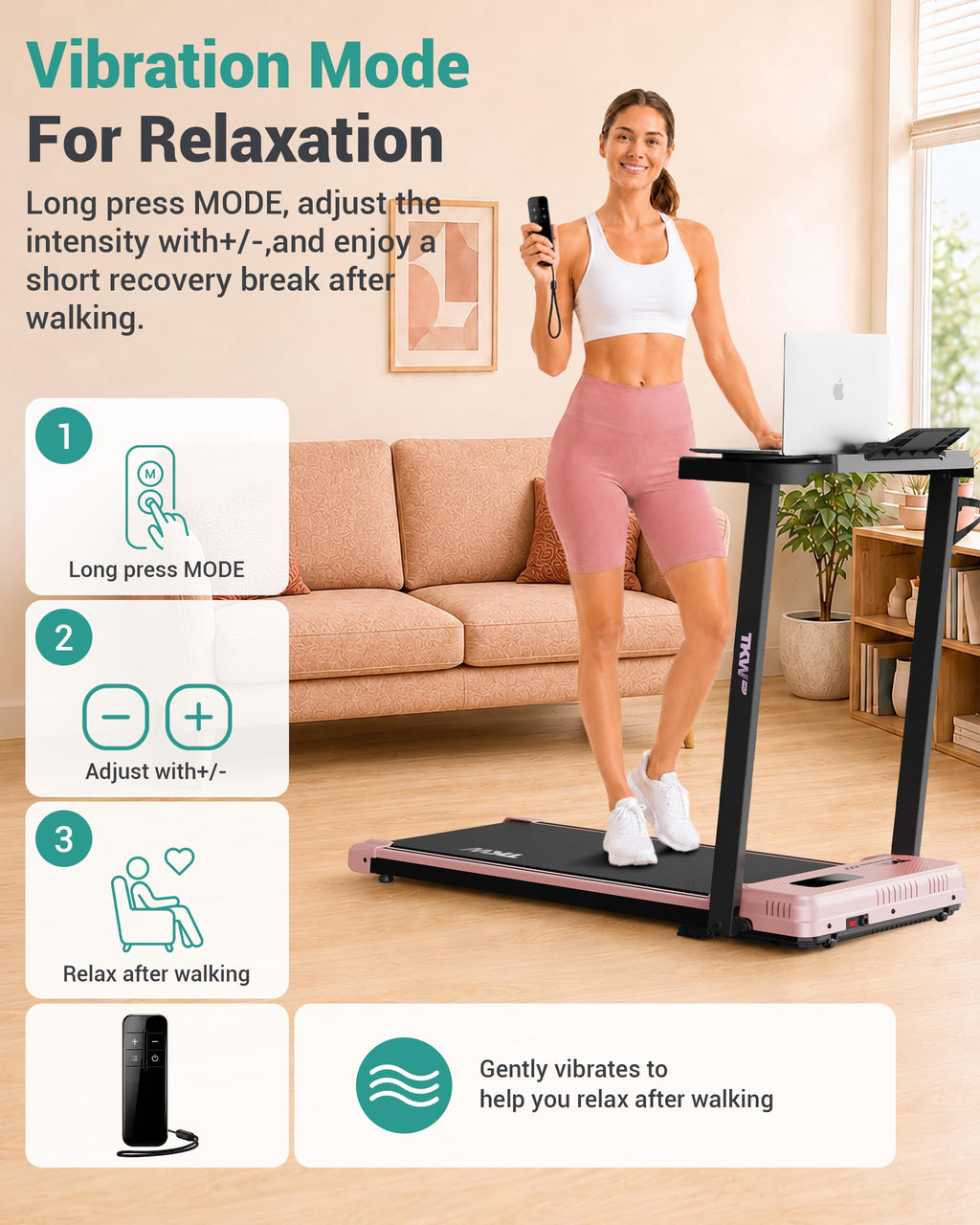 Walking Pad with Vibration Plates and Incline L81217