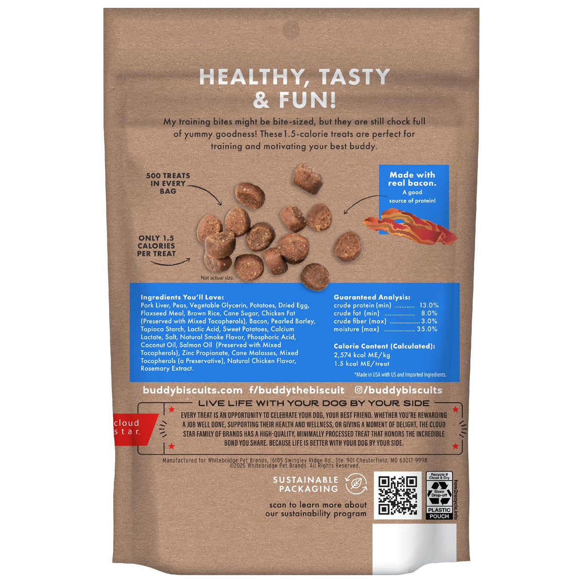 Soft & Chewy Bacon Dog Treats 10 oz N6465