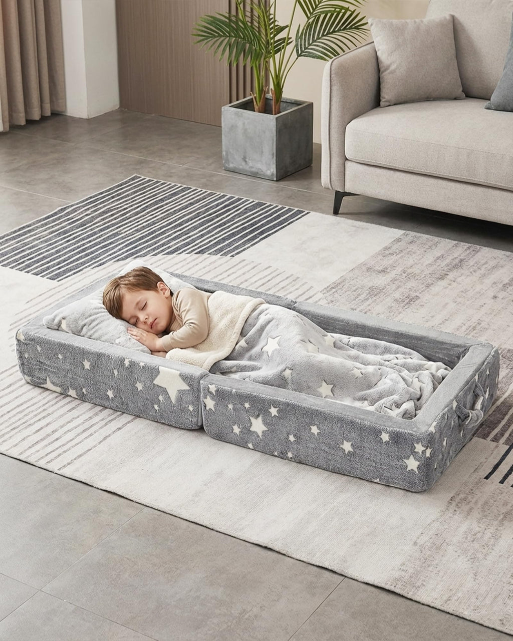 Foldable Glow-in-the-Dark Toddler Floor Bed E8489