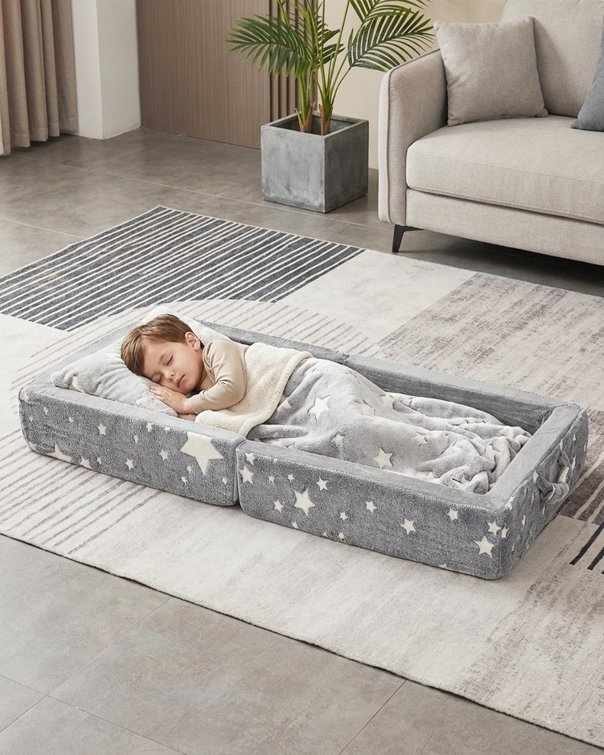 Foldable Glow-in-the-Dark Toddler Floor Bed E8489