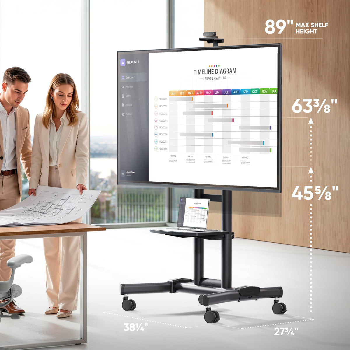 Black Mobile TV Stand 50-90 Inch X725026