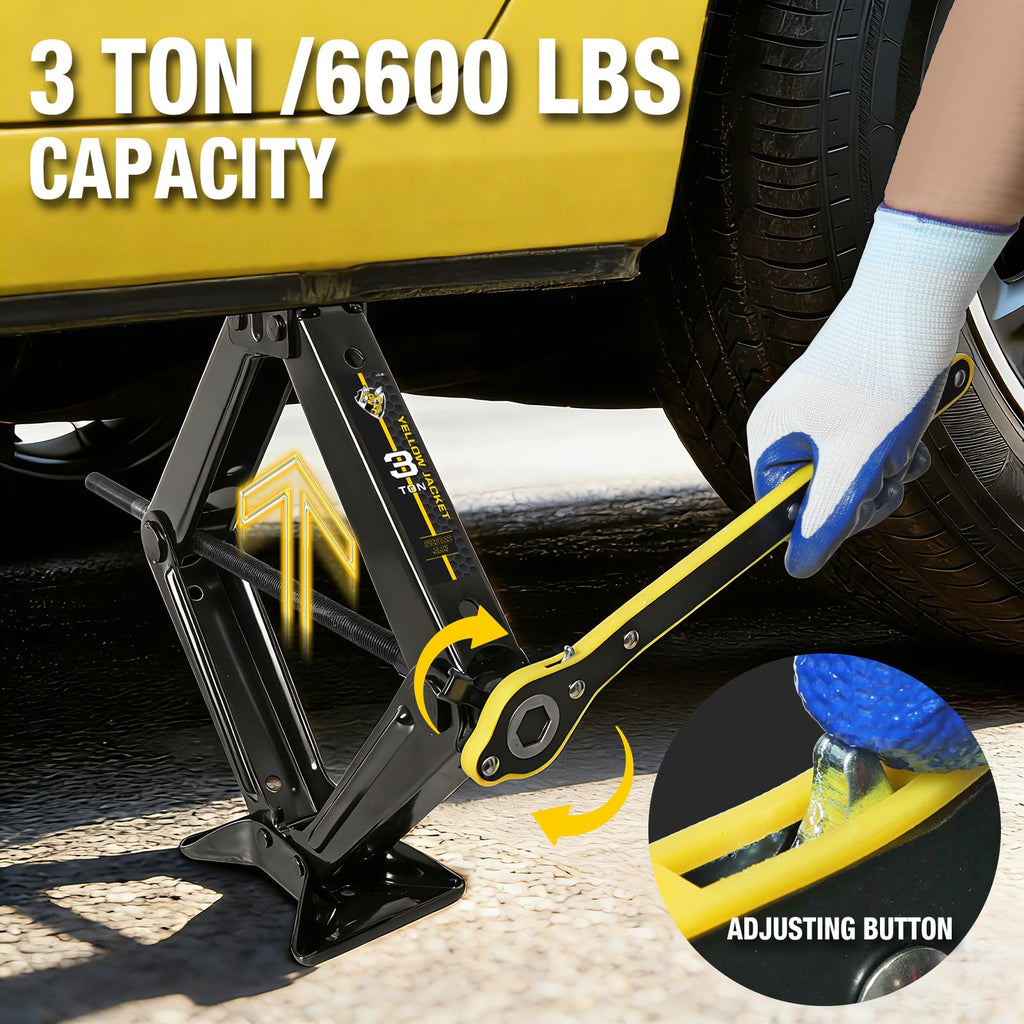 3 Ton Scissor Car Jack with Lug Wrench D9032