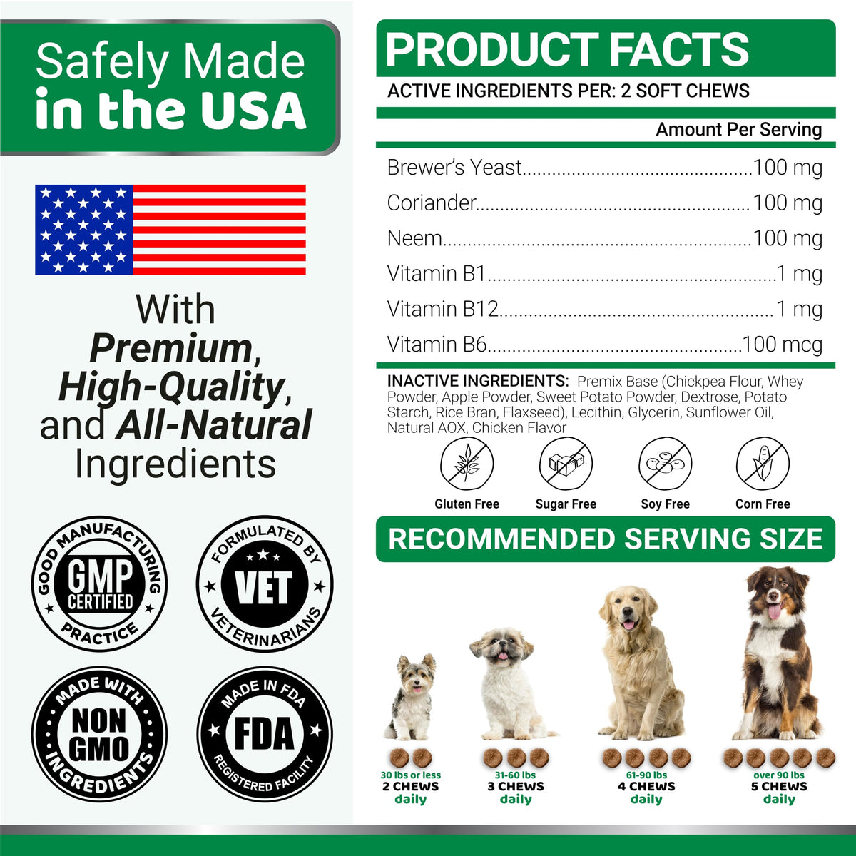 Natural Oral Flea and Tick Prevention for Dogs, 170 Chews G87614