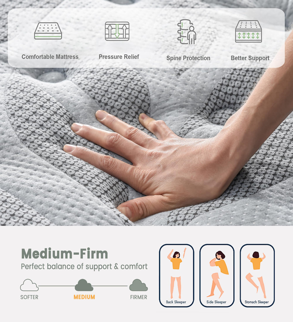 12 Inch Medium Firm Hybrid Mattress S9362