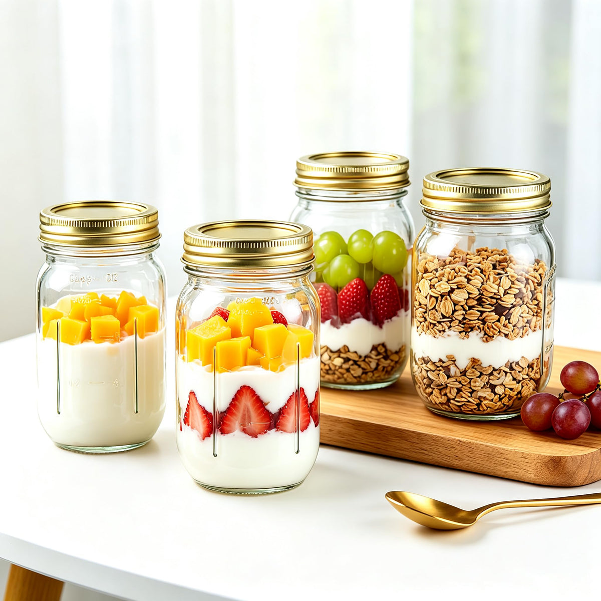 16 oz Regular Mouth Glass Mason Jars 12pk N82050