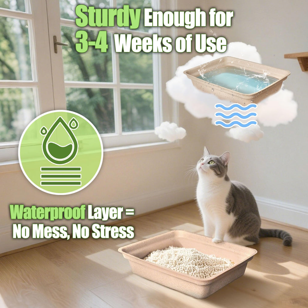 Disposable Litter Box for Cats Large 2/4/6/8-Pack 17.5X 13.5in Leak-Proof S280