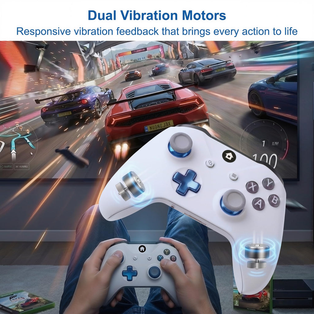 Wireless Controller for Xbox and PC with 1400mAh Battery, White H1114