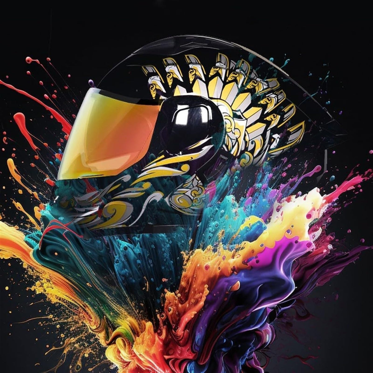 Bluetooth Modular Flip Up Full Face Motorcycle Helmet with Dual Visor X50799