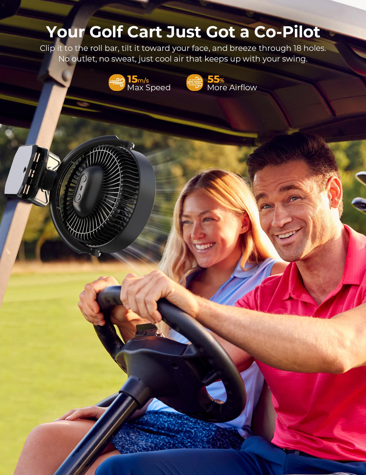 10000mAh Rechargeable 8 Inch Clip on Fan Black T769954