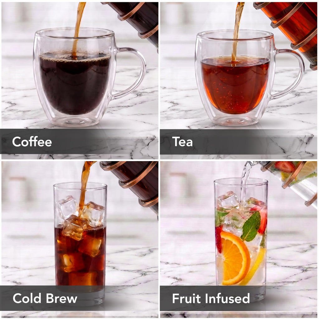 French Press Coffee Maker 27oz with 4 Filters V268001