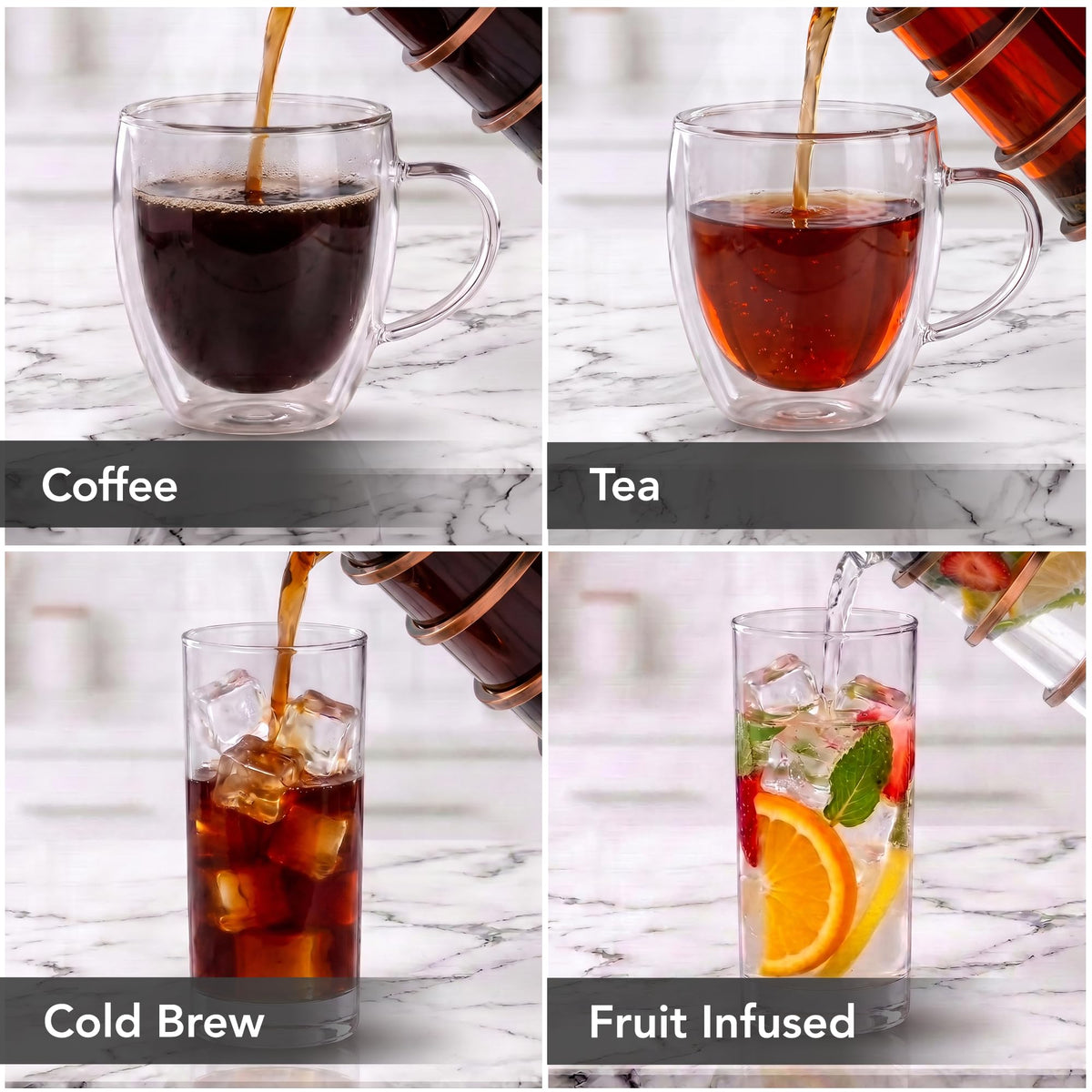 French Press Coffee Maker 27oz with 4 Filters V268001