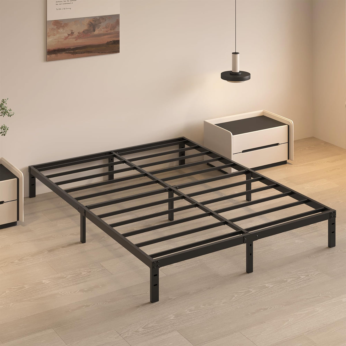 Queen Size Bed Frame No Box Spring Needed N809