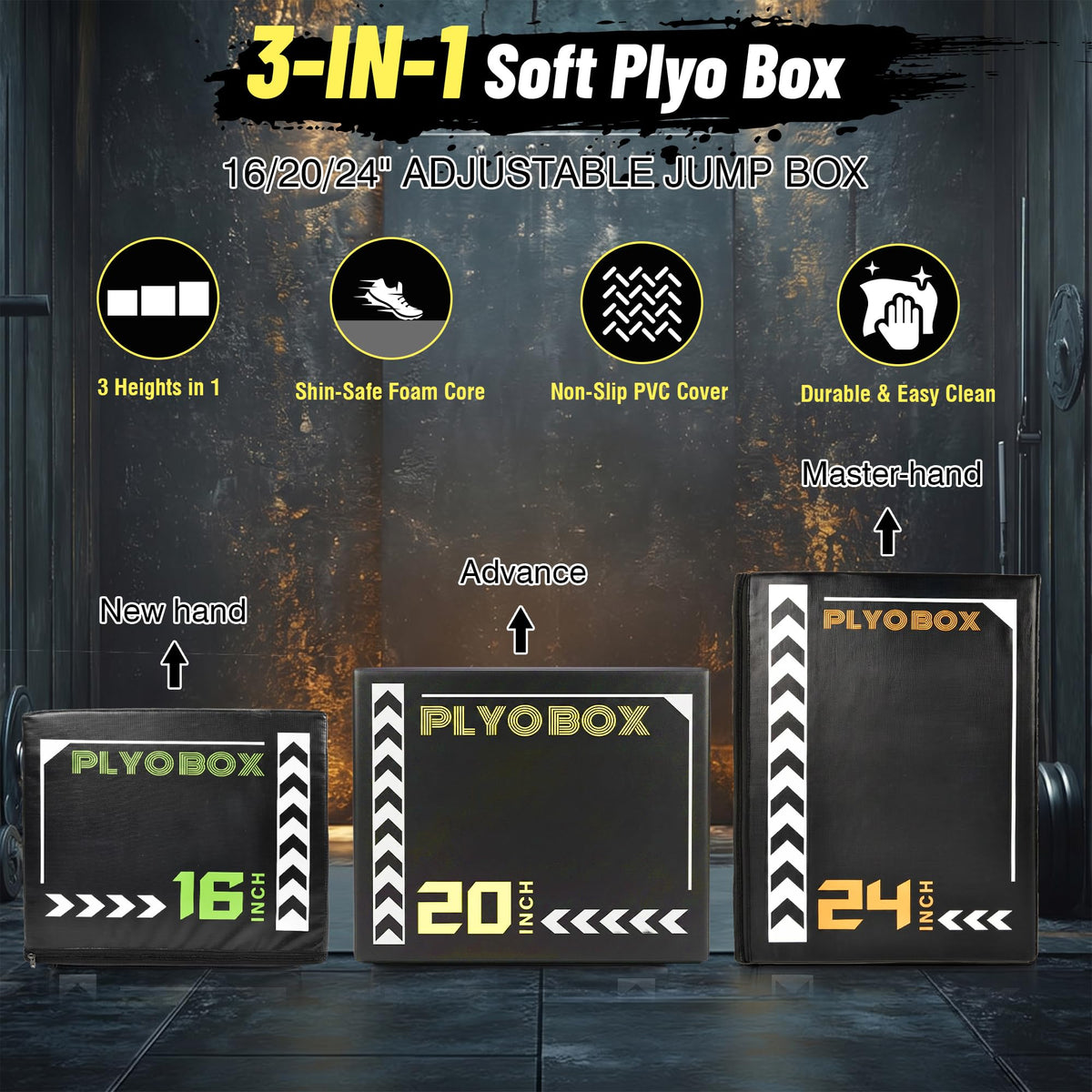 3-in-1 Foam Plyometric Jump Box B76921