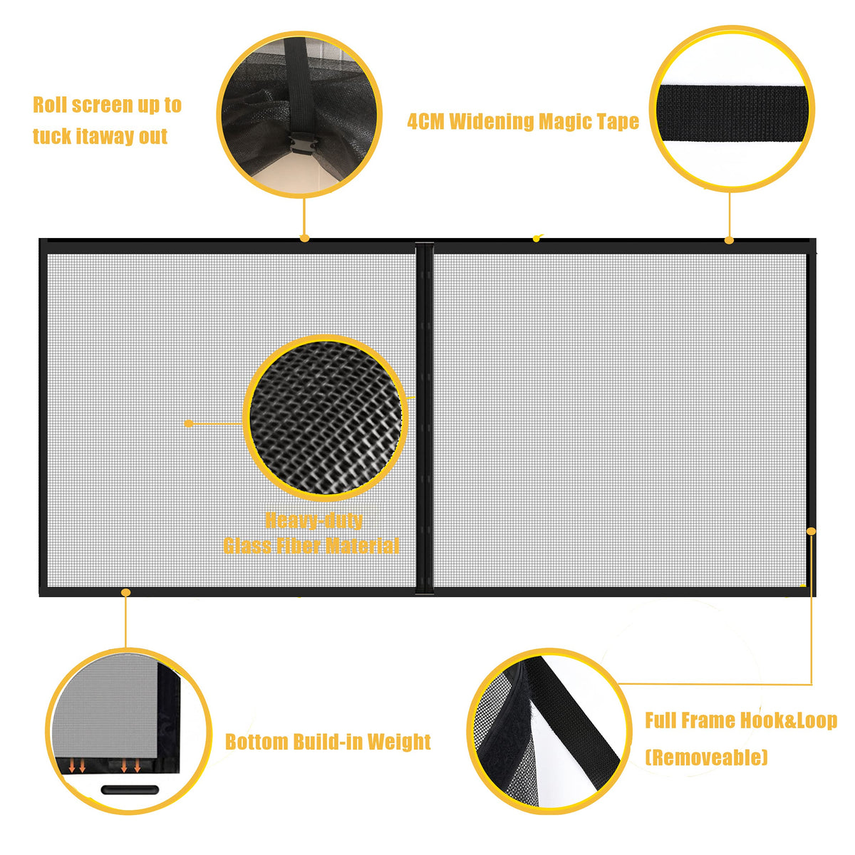 9x7FT Fiberglass Magnetic Garage Door Screen V9187